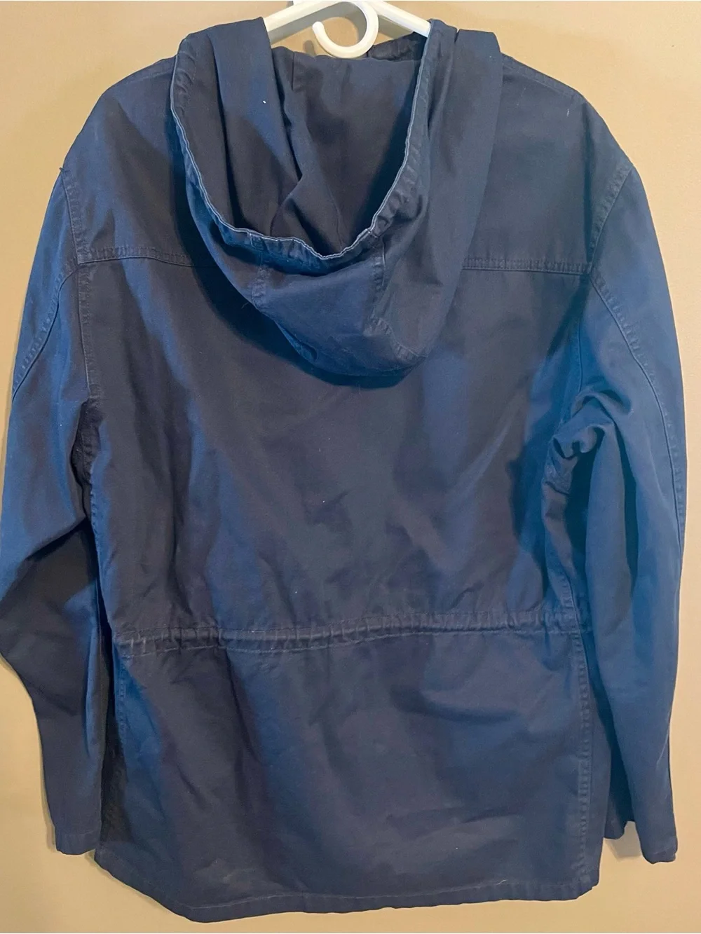 J. Crew Navy Field Jacket with Bright Orange Lining